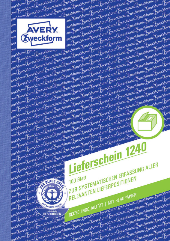 Avery Zweckform 1240 Lieferschein, A5,, Recycling-Papier, mit Blaupapier, 100 Blatt