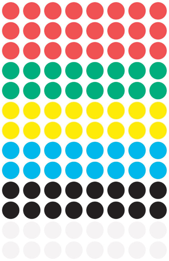 Avery Zweckform 3090 Markierungspunkte, Ø 8 mm, 4, Bogen/416 Etiketten, farbig sortiert