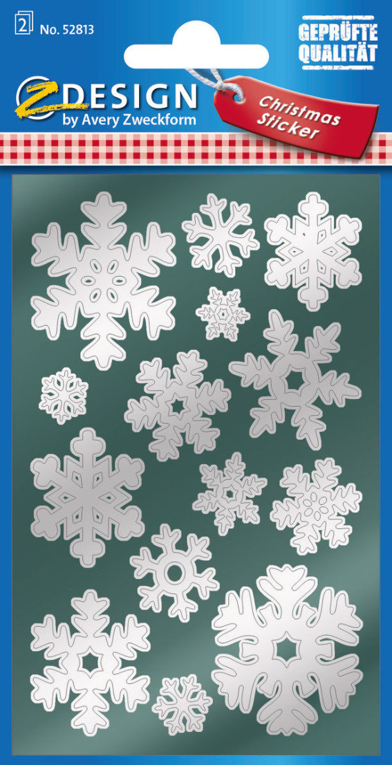 Z-Design 52813, Weihnachtssticker, Schneeflocken,, 2 Bogen/28 Sticker