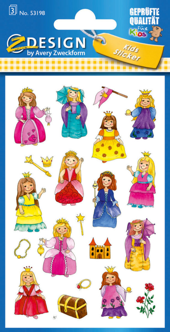 Z-Design 53198, Kinder Sticker, Prinzessin, 3, Bogen/63 Sticker