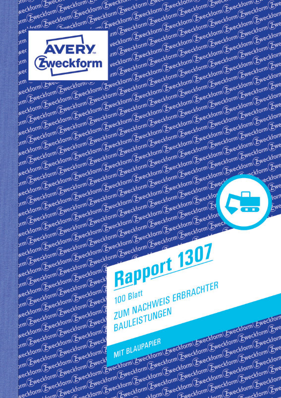 Avery Zweckform 1307 Rapport, A5, mit Blaupapier,, 100 Blatt
