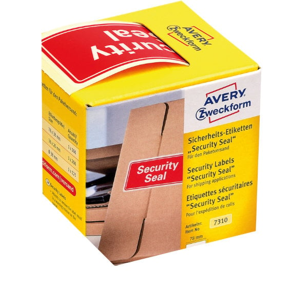 Avery Zweckform 7310 Sicherheitssiegel, 78 x 38, mm, Aufdruck "Security Seal", 1 Rolle/100