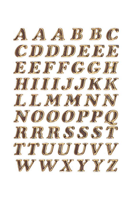 Buchstaben 8 mm A-Z Prismaticfolie gold glitzernd, 1 Bl.