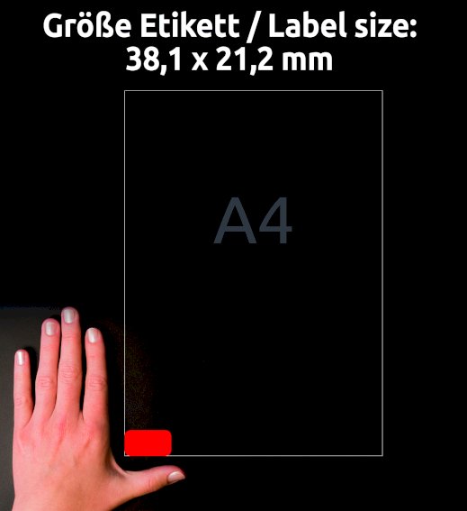Avery Zweckform L4790-20 Farbige Etiketten, 38,1, x 21,2 mm, 20 Bogen/1.300 Etiketten, rot