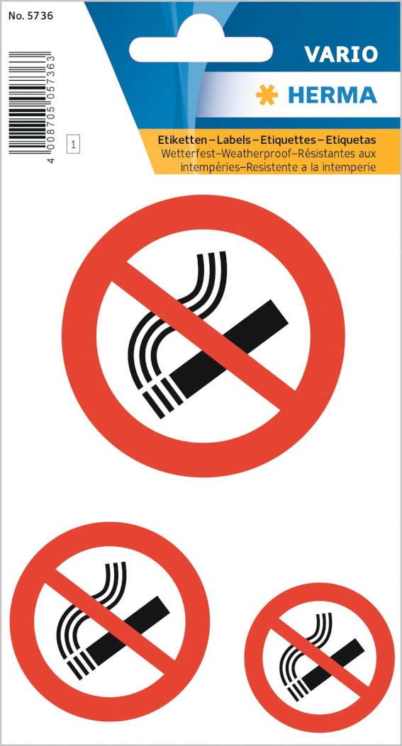 Hinweisetiketten Nicht rauchen wetterfest 3 St.,