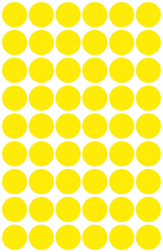Avery Zweckform 3144 Markierungspunkte, Ø 12 mm,, 5 Bogen/270 Etiketten, gelb