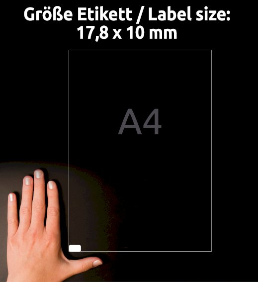Avery Zweckform L4730REV-25 Universal-Etiketten,, 17,8 x 10 mm, 30 Bogen/8.100 Etiketten, weiß