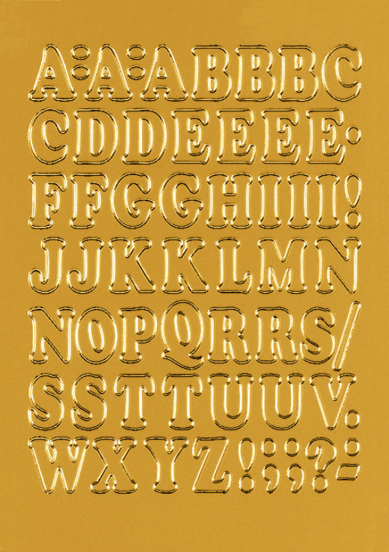 Buchstaben 12 mm A-Z Folie gold 1 Bl.,