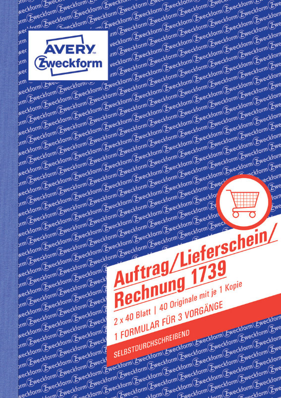Avery Zweckform 1739, Auftrag/Lieferschein/Rechnung, A5,