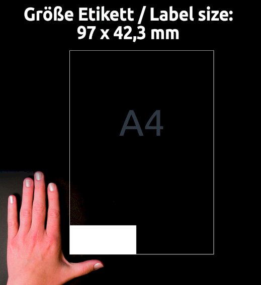 Avery Zweckform 3659 Universal-Etiketten, 97 x 42, ,3 mm, 1.200 Etiketten / 100 Bogen, weiß