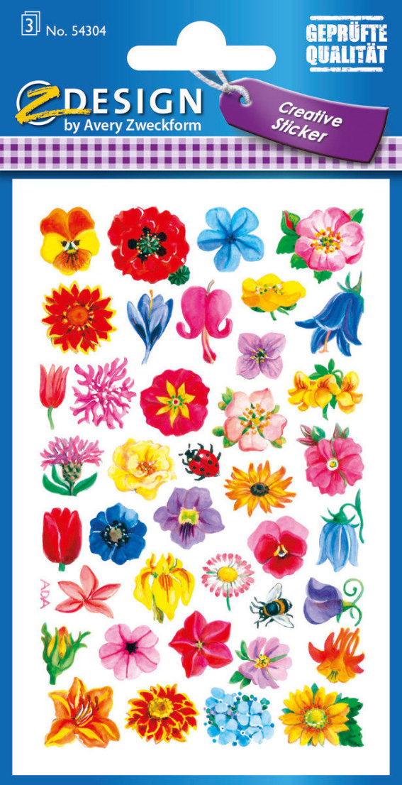 Z-Design 54304, Deko Sticker, Blüten, 3 Bogen/114, Sticker